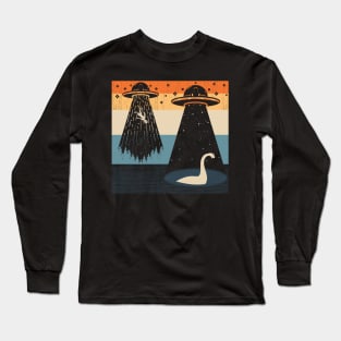 Alien Ufo Abduction Loch Ness Monster Long Sleeve T-Shirt